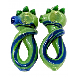 4.5" Twist Body Tri-Spike Spoon Hand Pipe - (Pack of 2) [STJ70]